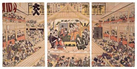 Illustration of kabuki performance