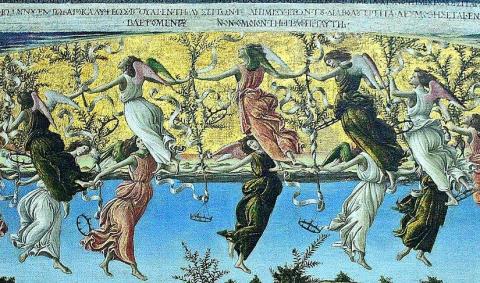 [Painting: Alessandro Botticelli, The Mystic Nativity, 1500 Photographer: Frans Vandewalle]