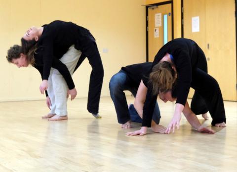 Dancing contact improvisation at Oxford Contact Dance