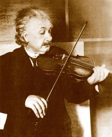 Einstein playing the violin