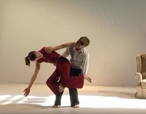 Joerg Hassmann & Jenny Haack performing 'paarmitsessel' 2005 - shot from video