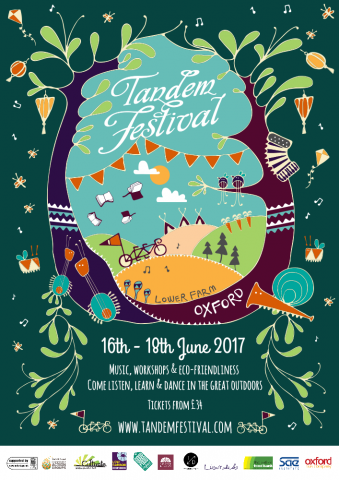 Tandem Festival 2017 poster. Music, talks, workshops, arts and crafts.