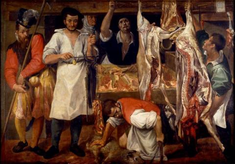 The Butcher's Shop by Annibale Caracci