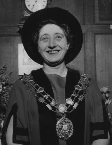 Olive Gibbs in 1965 on being appointed Sheriff of Oxford.