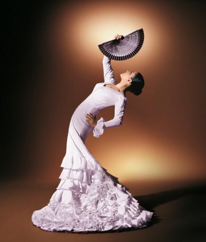 Flamenco dancer with fan