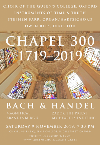 Bach and Handel 'Chapel 300' Celebratory Concert at Queen's College