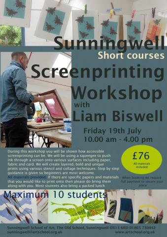 Screenprinting Workshop with Liam Biswell