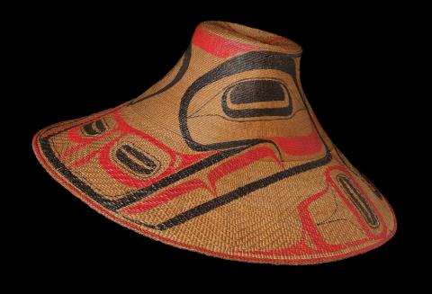 Haida spruce-root basketry hat