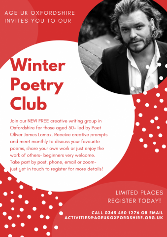 Poster for Age UK Oxfordshire Poetry Club 