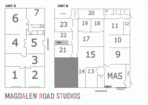 Magdalen Road Studios map