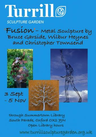Poster of the 'Fusion' Exhibition at the Turrill Sculture Garden 