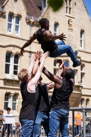 Performers in ON EDGE by Justice in Motion in Oxford 2021