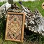 TIGER MANDALA - Pine base in oak frame, painted using metallic acrylic paint (Woodcastle)