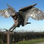 Public Art commission. Hand forged stylised Barn Owl sculpture. Julie Grose Metal Design