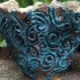 Ceramic Turquoise Swirls Vessel 