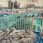 Allotment Panorama. Coloured pencil, inks and gouache on paper 2020