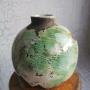 retro green moon jar, debbie page ceramics